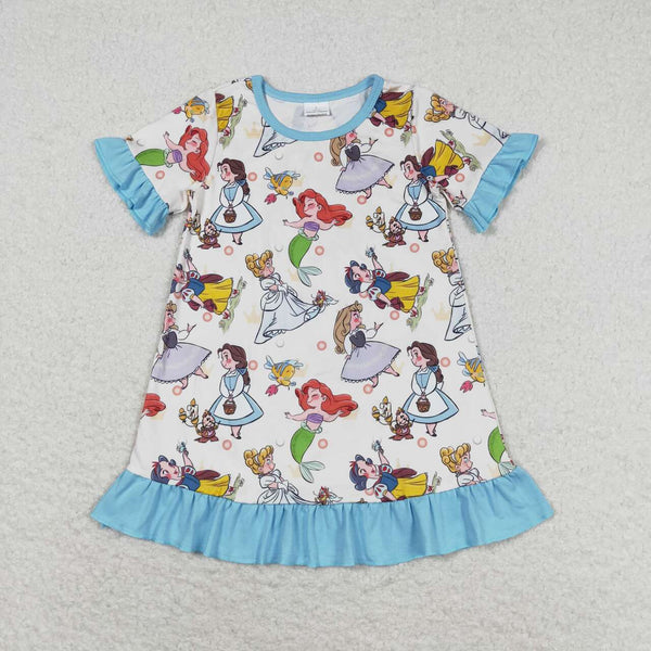 GSD1291 RTS  toddler clothes mermarid  princess baby girl summer dress