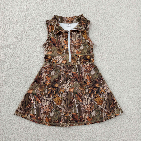 GSD1384 RTS toddler girl clothes camouflage girl summer yoga dress sports dress