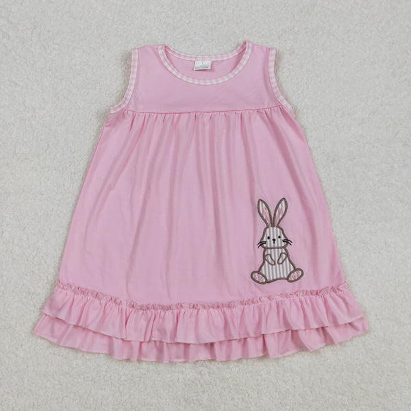 RTS kids summer matching clothes easter bunny embroidery girl summer clothes