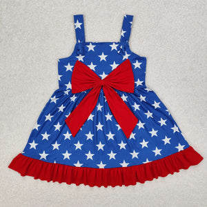 GSD1854 RTS toddler clothes star baby girl 4th of July Patriotic summer dress