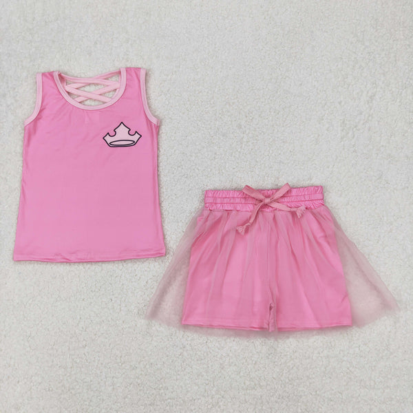 RTS girl summer clothes cartoon princess girl summer clothing set
