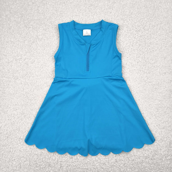 GSD2090 RTS girl clothes blue girl summer dress yoga clothes