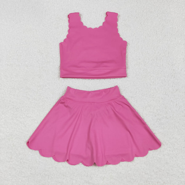 RTS toddler clothes matching clothing solid color kids summer yoga clothing