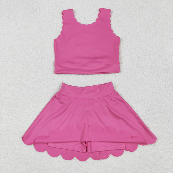 RTS toddler clothes matching clothing solid color kids summer yoga clothing