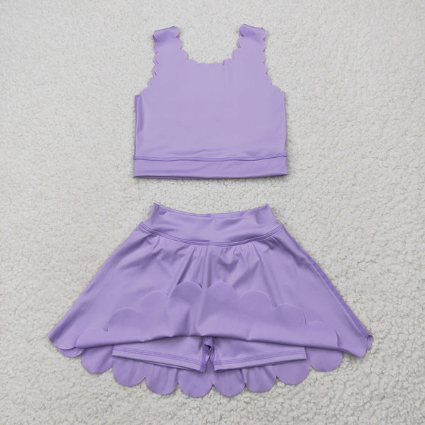 RTS toddler clothes matching clothing solid color kids summer yoga clothing