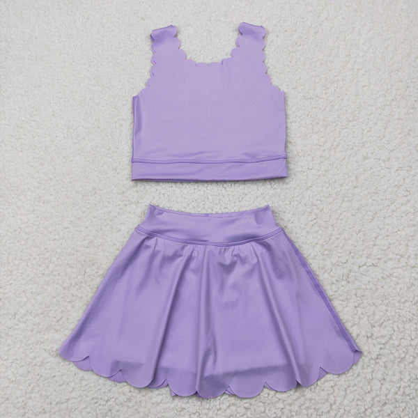 RTS toddler clothes matching clothing solid color kids summer yoga clothing