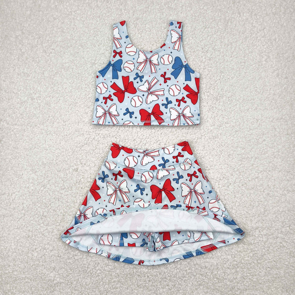 RTS girl clothes bow toddler girl yoga summer clothes atheletic clothes