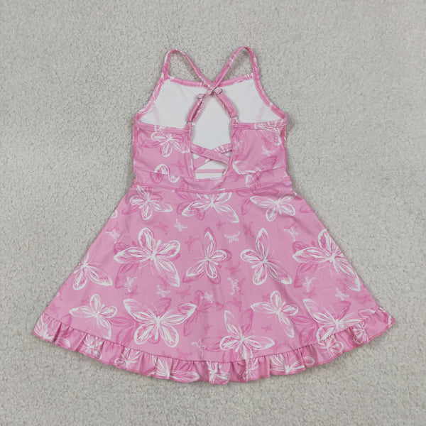 GSD2292 RTS girl clothes butterfly girl summer dress yoga clothes atheletic clothes