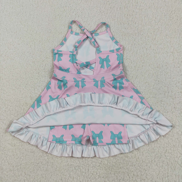 GSD2293 RTS toddler girl clothes bow atheletic clothes girl summer set yoga clothes
