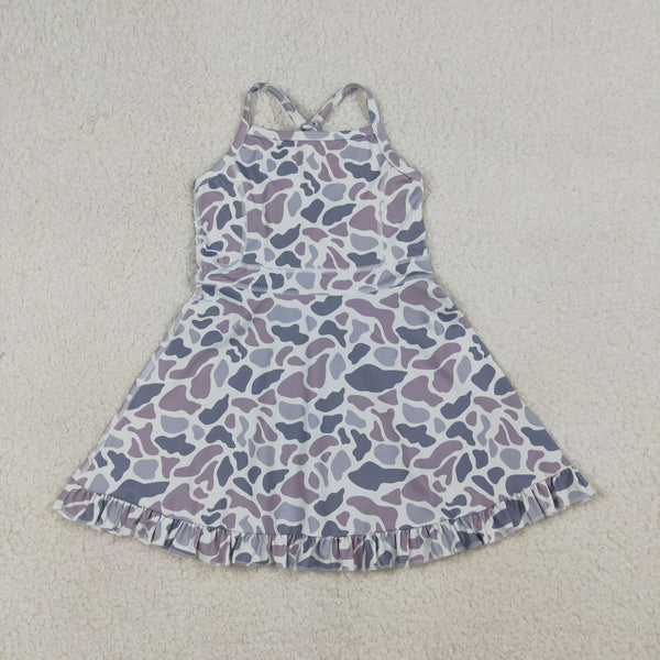 GSD2308 RTS girl clothes camo girl summer dress yoga clothes athletics sports clothes