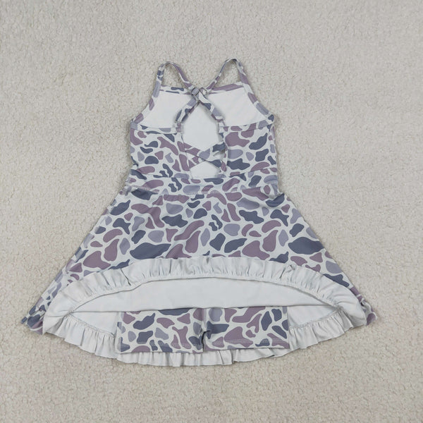 GSD2308 RTS girl clothes camo girl summer dress yoga clothes athletics sports clothes