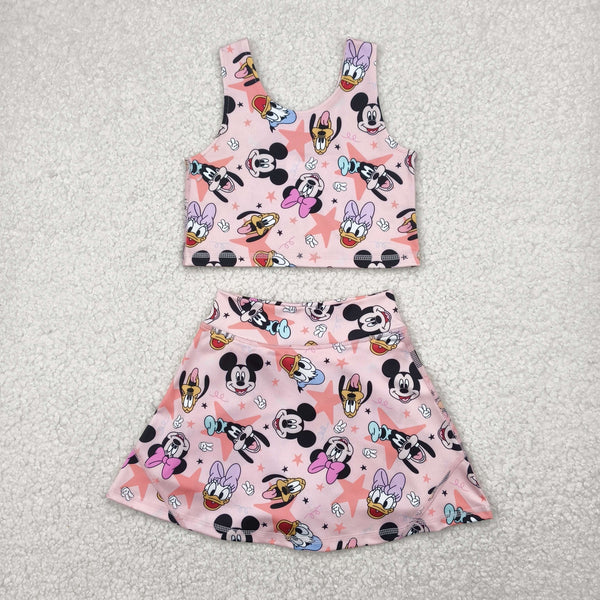 RTS baby clothes baby girl summer set cartoon print baby summer yoga dress-2026.2.4