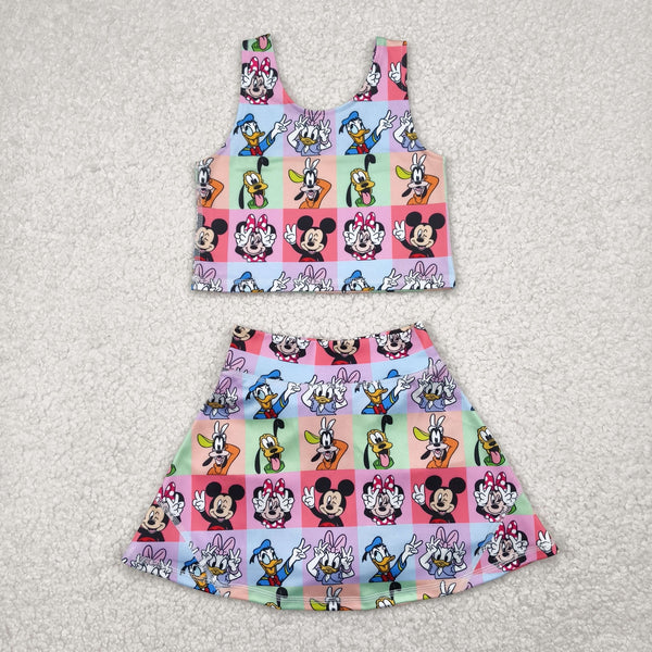 RTS baby clothes baby girl summer set cartoon print baby summer yoga dress-2026.2.4