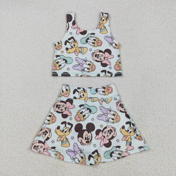 RTS baby clothes baby girl summer set cartoon print baby summer yoga dress-2026.2.4