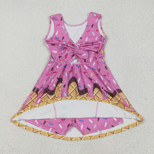 RTS baby clothes baby girl summer set Ice cream print baby summer yoga dress-2025.7.2