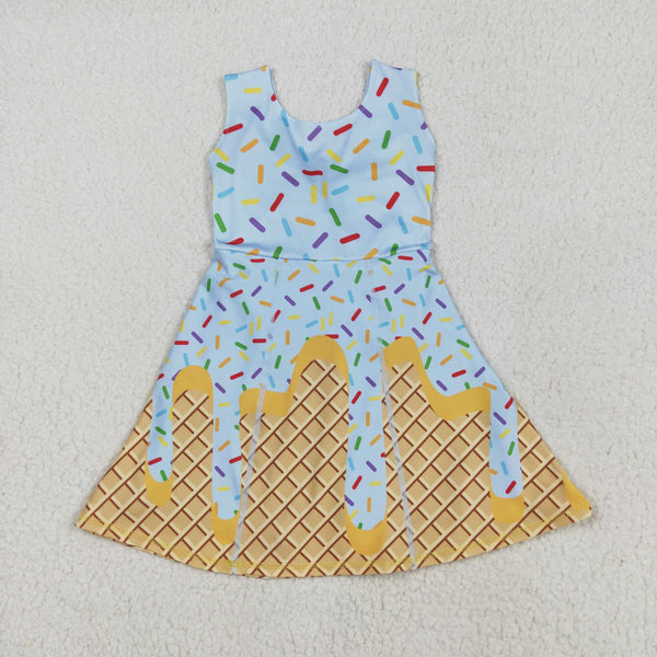 RTS baby clothes baby girl summer set Ice cream print baby summer yoga dress-2025.7.2