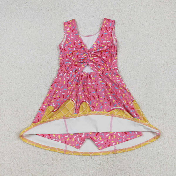 RTS baby clothes baby girl summer set Ice cream print baby summer yoga dress-2025.7.2