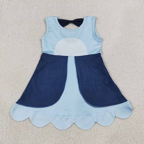 GSD2515 RTS toddler clothes blue princess girl summer dress