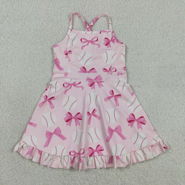 GSD2567 RTS toddler girl clothes baseball girl summer dress yoga clothes sports dress