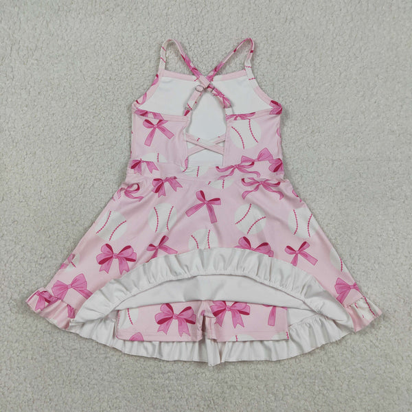 GSD2567 RTS toddler girl clothes baseball girl summer dress yoga clothes sports dress