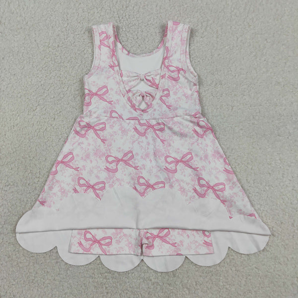RTS Matching clothing kids bows print clothing girl summer yoga dress-2026.4.25