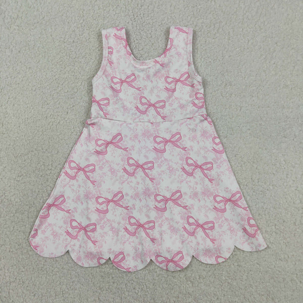 RTS Matching clothing kids bows print clothing girl summer yoga dress-2026.4.25