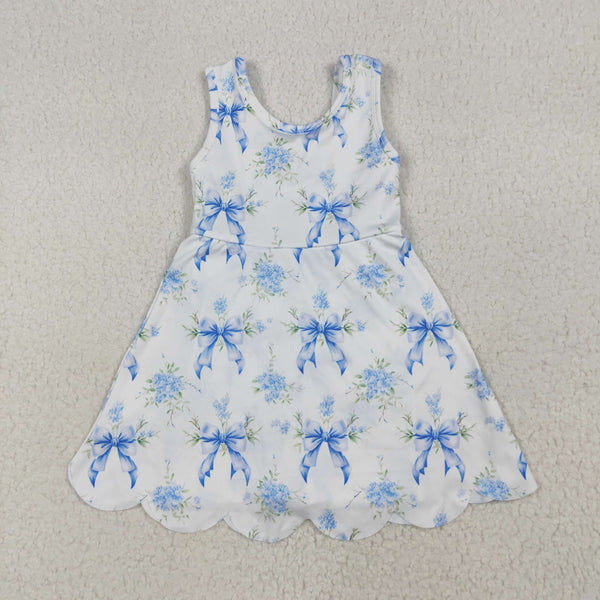 RTS Matching clothing kids bows print clothing girl summer yoga dress-2026.4.25