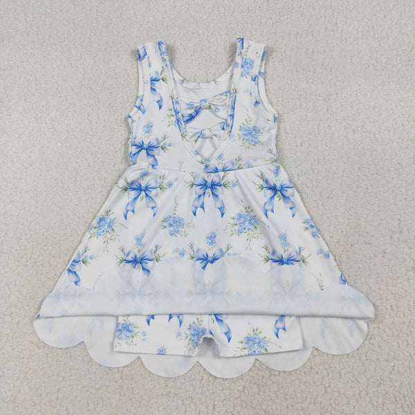 RTS Matching clothing kids bows print clothing girl summer yoga dress-2026.4.25