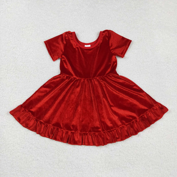 GSD2614 RTS toddler clothes red baby girl christmas dress