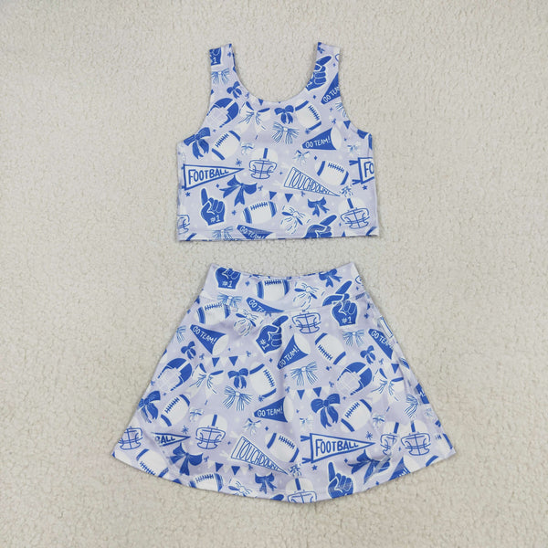 GSD2688 RTS toddler girl clothes cheer girl summer set yoga clothes
