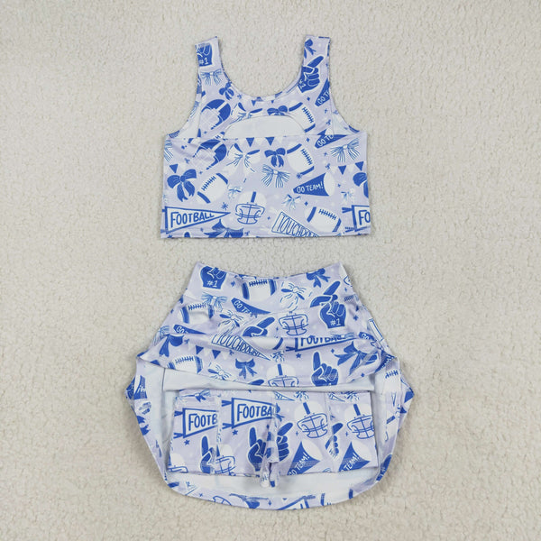 GSD2688 RTS toddler girl clothes cheer girl summer set yoga clothes