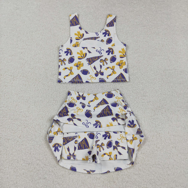 RTS baby clothes baby girl summer set go team print baby summer yoga set-2025.9.5