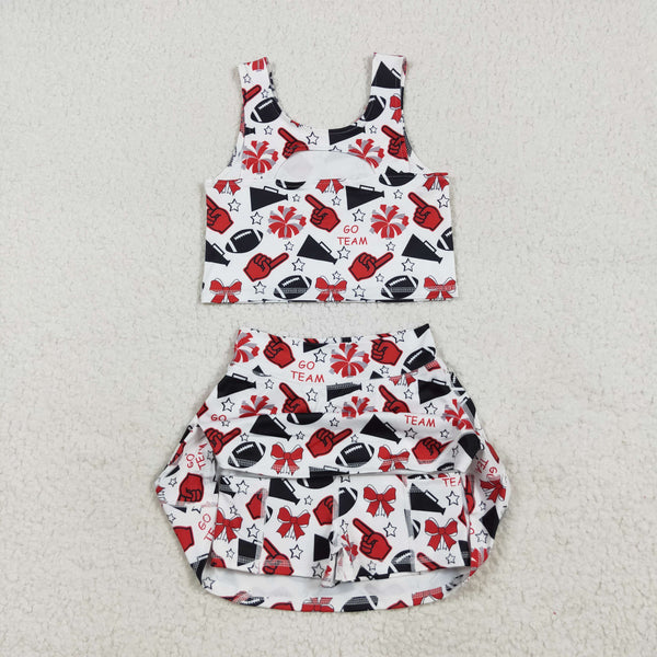 GSD2693 RTS girl clothes go team girl summer set yoga clothes atheletic outfit