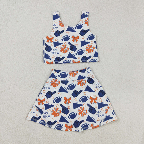 GSD2694 RTS toddler girl clothes go team girl summer set yoga clothes