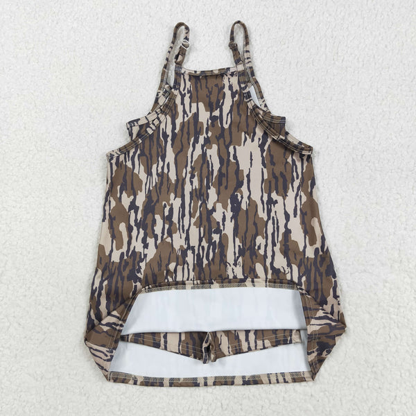 GSD2720 RTS girl summer yoga dress camo girl summer dress