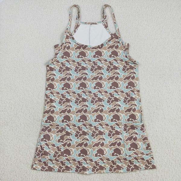 GSD2734 RTS adult clothes camo adult women summer dress atheletic dress