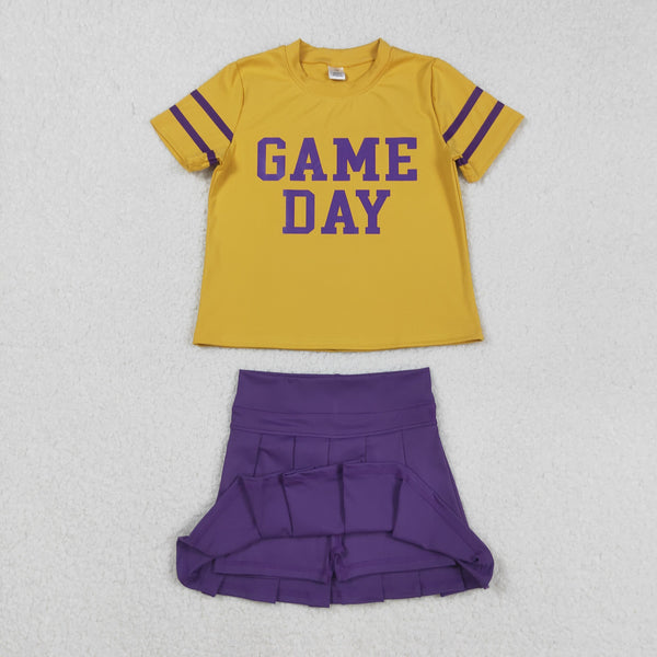 GSD2740 RTS toddler girl clothes game day girl summer set yoga clothes