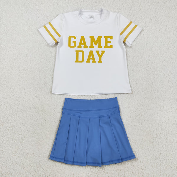 GSD2741 RTS toddler girl clothes game day girl summer set yoga clothes