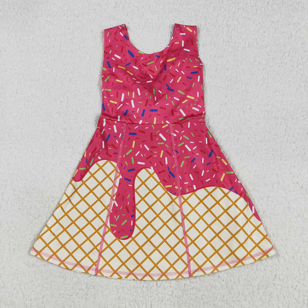 RTS toddler clothes matching clothing ice cream print kids summer dress yoga clothes-2025.7.31