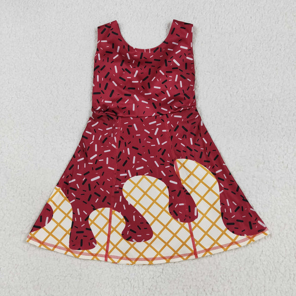 RTS toddler clothes matching clothing ice cream print kids summer dress yoga clothes-2025.7.31