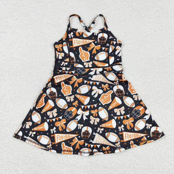 RTS baby clothes baby girl summer set black go team print baby summer yoga set-2025.8.25