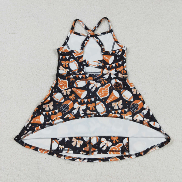 RTS baby clothes baby girl summer set black go team print baby summer yoga set-2025.8.25