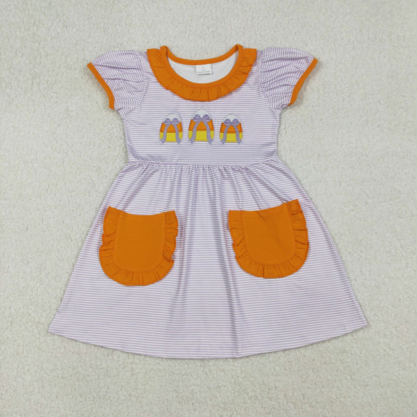 GSD2791 RTS girl clothes candy baby girl halloween embroidery dress