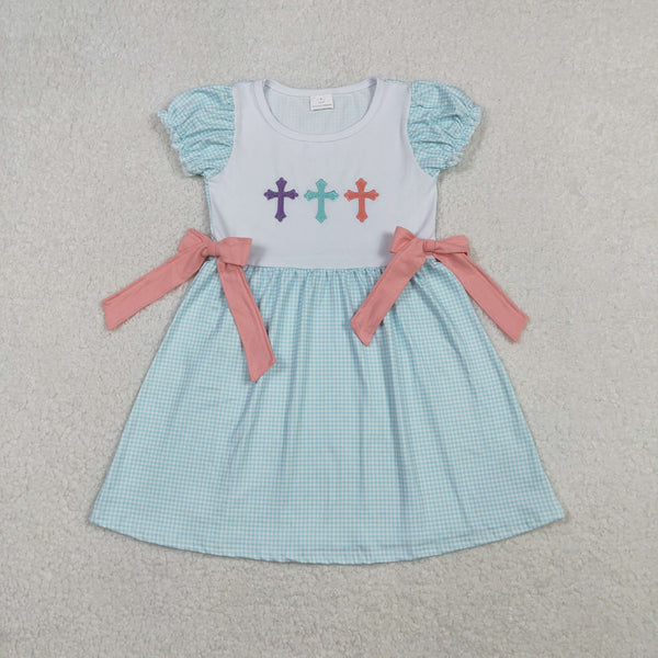 GSD2807 RTS girl easter clothes cross girl summer dresses
