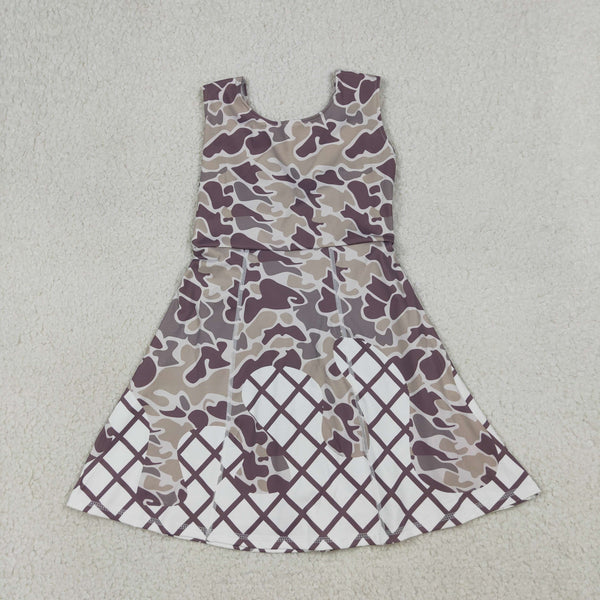 GSD2819 RTS toddler clothes camo summer sports dress yoga summer dress