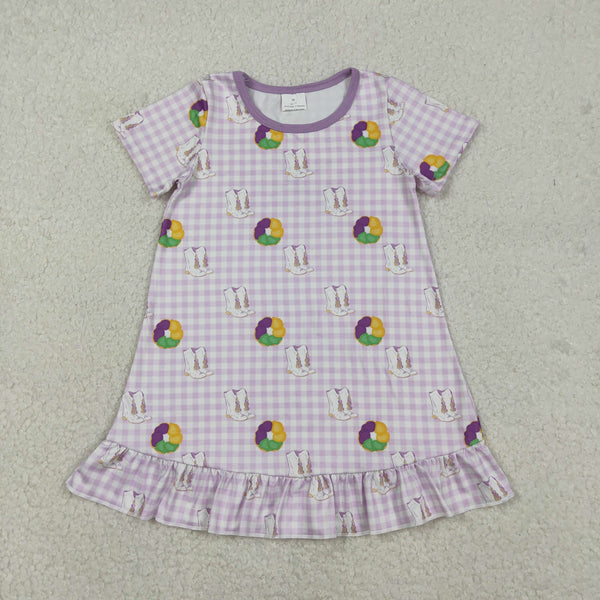 GSD2900 RTS  toddler girl clothes donut girl mardi gras summer dress