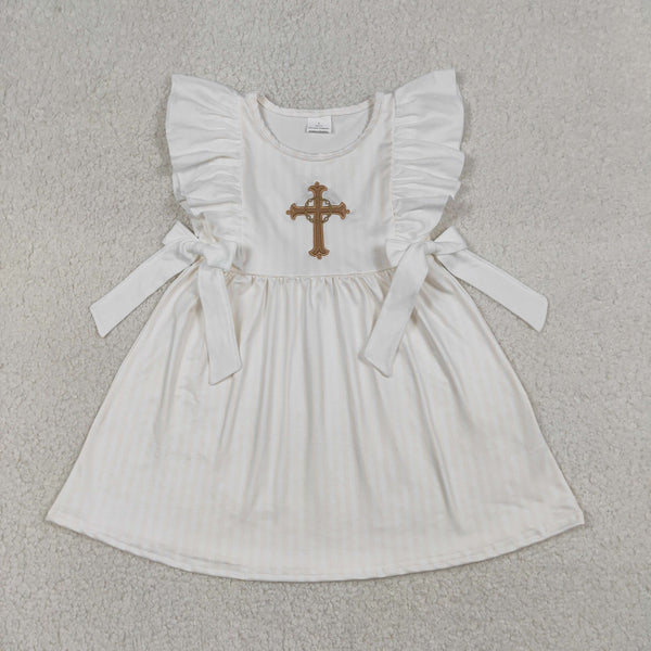 GSD2904 RTS toddler girl clothes cross girl easter summer embroidery dress