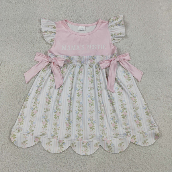RTS GSD2973 toddler clothes mama’s bestie embroidery girl summer dress scalloped clothes