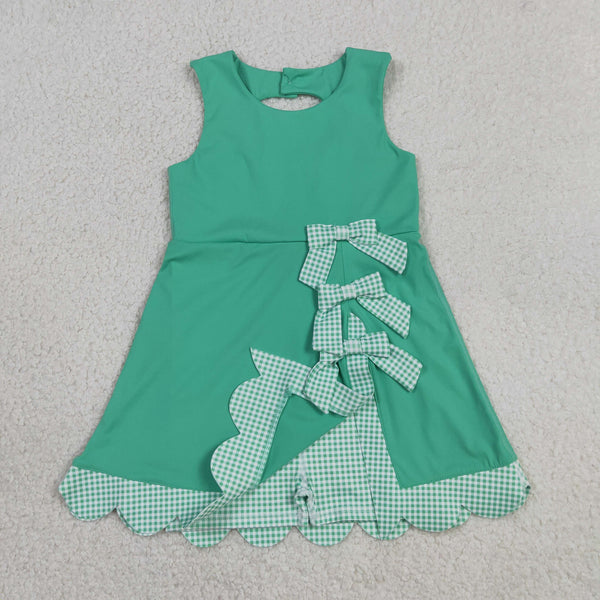GSD3029 RTS toddler clothes green girl yoga summer dress sports dress