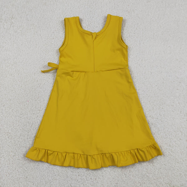 GSD3031 RTS toddler clothes yellow girl yoga summer dress sports clothing